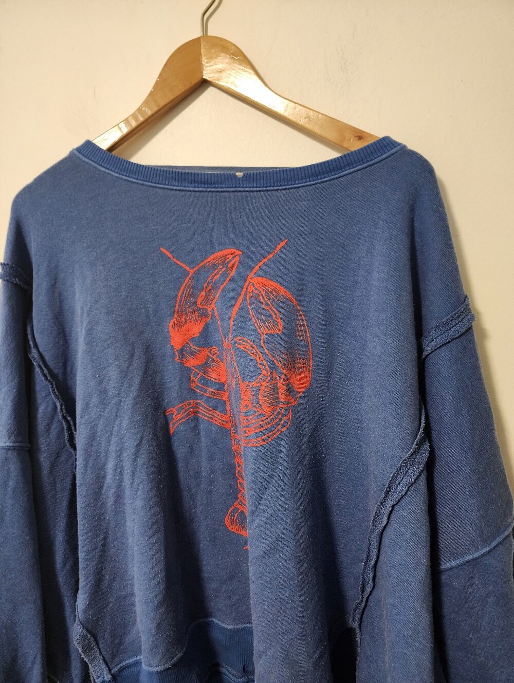 We The Free Blue Crewneck Sweatshirt with Red Lobster Graphic - Picture 3 of 5